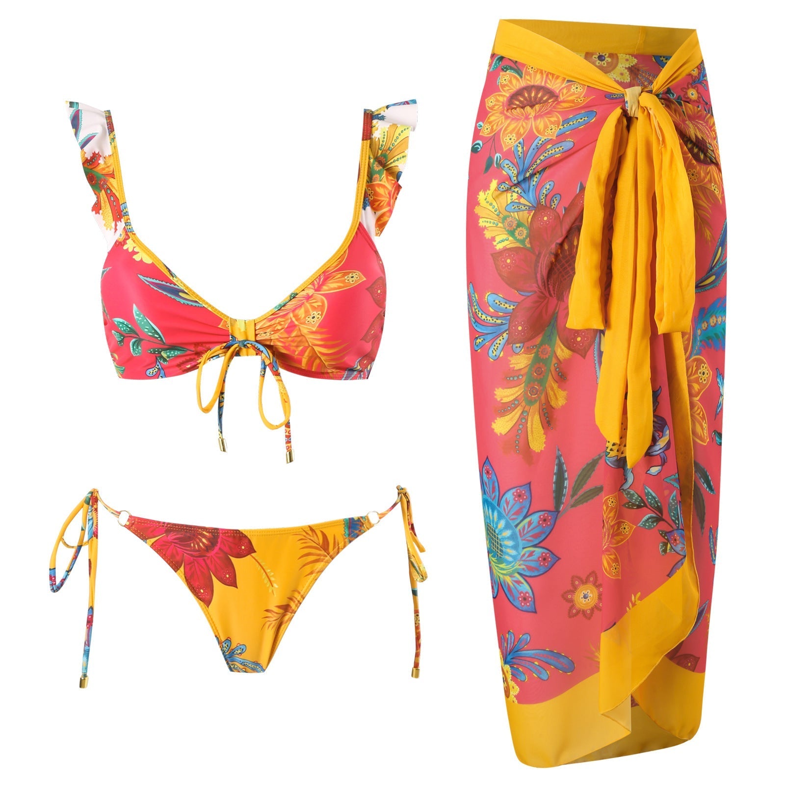 Push up Bikini Sexy High Waist Bikini Split Swimsuit Suit Chiffon Dress Bella Mia