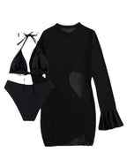 First See Clothing Bikini Three Piece Swimsuit Women Sexy Solid Color Slimming Blouse Swimsuit Bella Mia