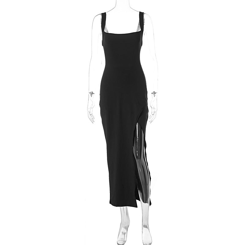 Summer Slim Fit Elegance Sleeveless Split Backless Sling Sheath Women Clothing Dress Bella Mia