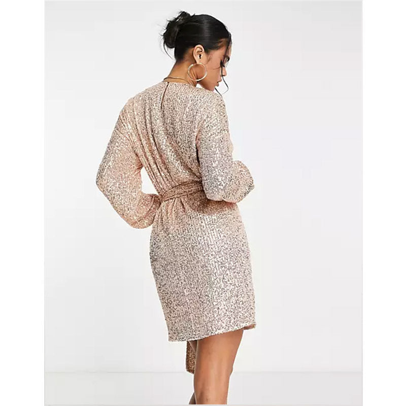 Festival Party Shiny Crystal Beaded Dress Dinner