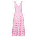 Summer Sleeveless V neck Knitted All Matching Slim Fit Figure Flattering Sleeveless Sling Mid Length Dress