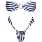 Striped Tube Top Sexy Bikini Summer Backless Split Swimsuit for Women Bella Mia