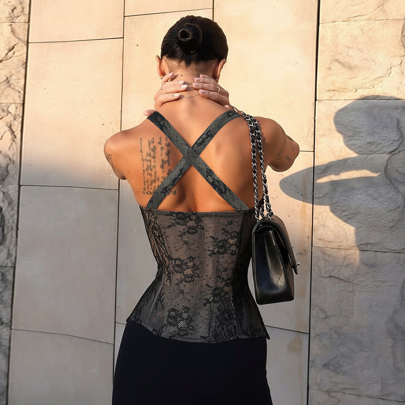 Lace Sexy Waist Tube Top Autumn All Matching Slim Fit Vest for Women Bella Mia