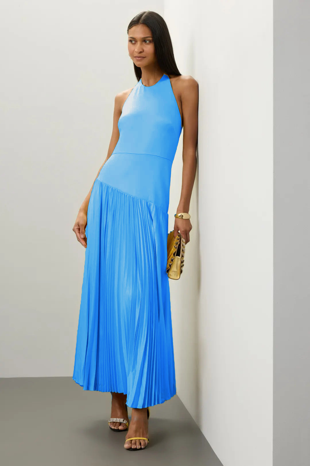 Summer Women Clothing Casual Pleated Cloth Halter Dress