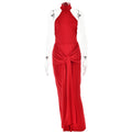 Spring round Neck Tied Dress Women Sexy Backless Tight Dress Bella Mia