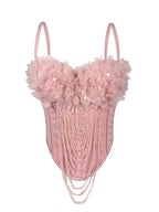 Arrival Handmade Floral Tassel Suspender Vest Sexy Backless Tube Top Outer Wear Boning Corset Corset Body Shaping Bella Mia