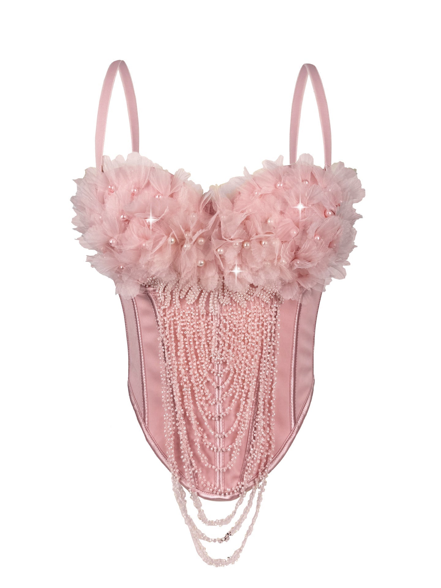 Arrival Handmade Floral Tassel Suspender Vest Sexy Backless Tube Top Outer Wear Boning Corset Corset Body Shaping Bella Mia