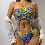 Color Leopard Print Hollowed Sexy Swimsuit Bella Mia