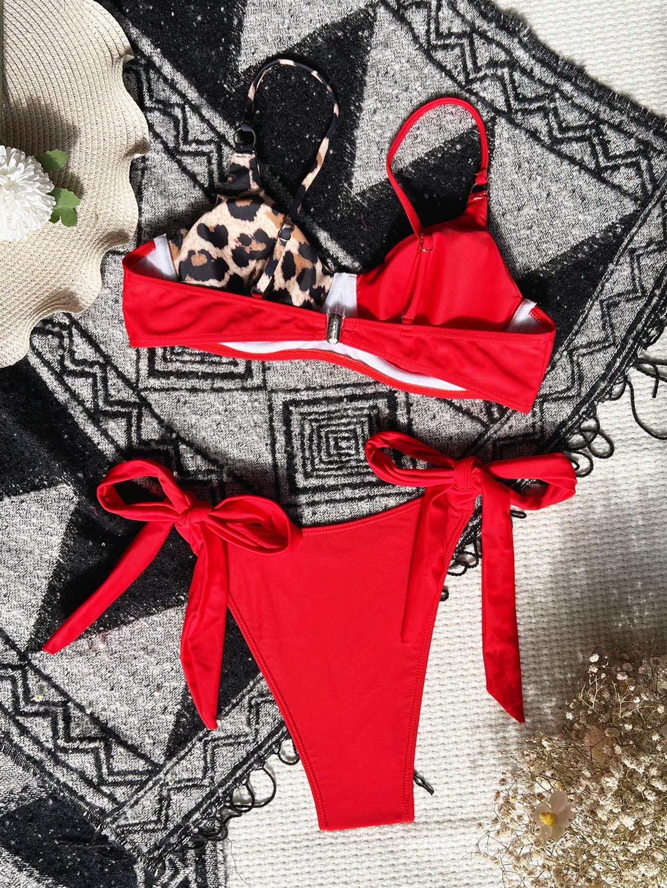 Bikini Bikini Stitching Swimsuit Gather Swimwear Women Underwire Swimsuit Color Matching Bella Mia