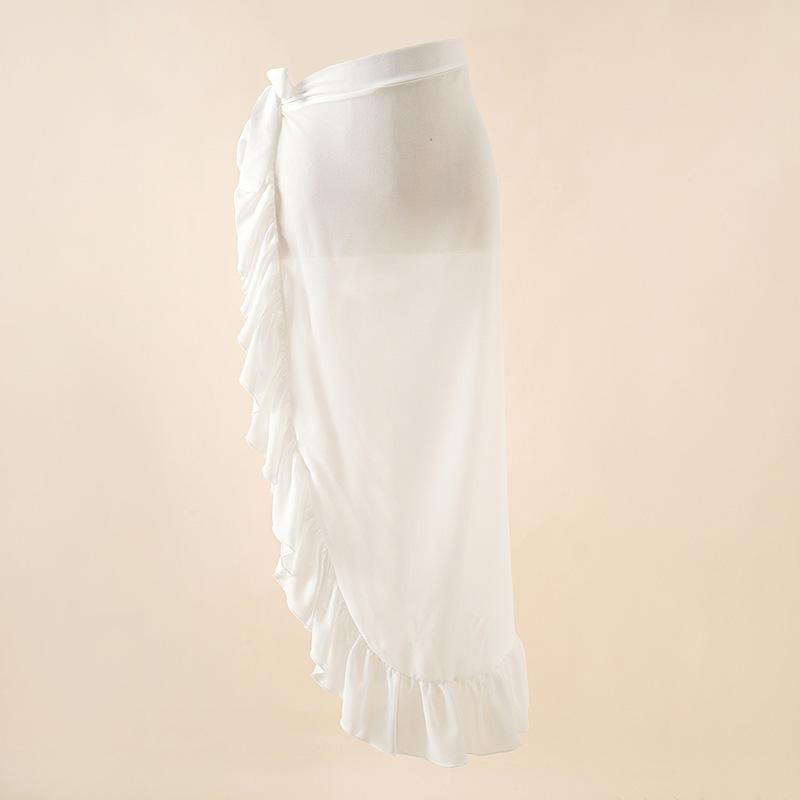 Chiffon Printed Beach Cover up Sexy Slit Skirt Vacation Skirt Beach Cover Up Women Bella Mia