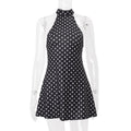 Women Clothing Summer Polka Dot Printed Sexy Backless Waist Trimming Dress Bella Mia