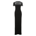 Summer Sexy Tight Waist See through Maxi Dress Elegant Shoulder Baring Solid Color Dress Women Clothing Bella Mia
