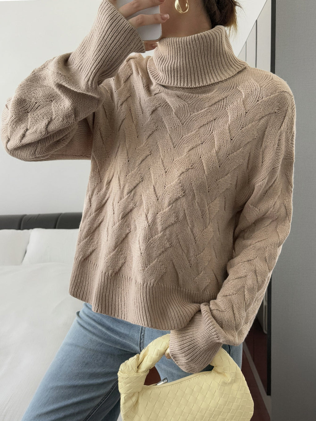 Women Clothing Autumn Winter Casual Solid Color Wool Long Sleeve Sweaters Bella Mia