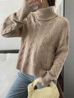 Women Clothing Autumn Winter Casual Solid Color Wool Long Sleeve Sweaters Bella Mia