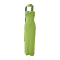 Women Summer Halter Ribbon Twist Woven Wrapped Chest Backless Slim Fit Niche Maxi Dress