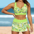 Split Conservative Women Swimsuit Plus Size Bikini Swimsuit Three Piece Suit Bella Mia