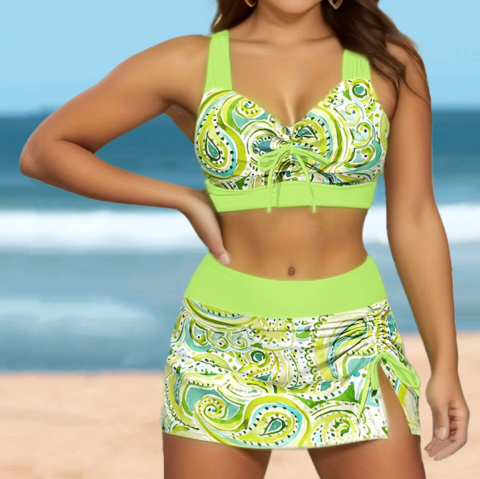 Split Conservative Women Swimsuit Plus Size Bikini Swimsuit Three Piece Suit Bella Mia