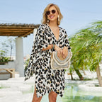 Women Leopard Cardigan Summer Beach Clothing Sun Protection Clothing Kimono Cardigan Bella Mia