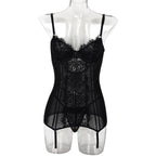 Women Lace Eyelash Stitched Backless Sexy Women T Back Set Bella Mia