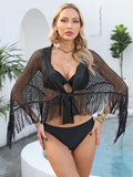 Women Beach Dress Shawl Women Clothing Tassel Stitching Hollow Out Cutout Mesh One Piece Bandage Dress Skirt Bella Mia