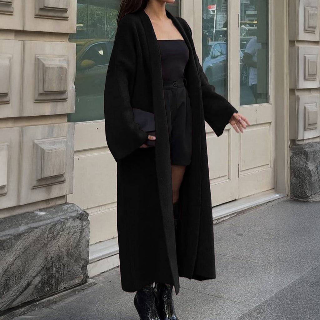 Long Sleeve Wool Overcoat Trench Coat Sweaters Women Clothing Autumn Winter Bella Mia