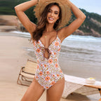 Customized Printed Swimsuit Scalloped Swimsuit Floral Bud One Piece Swimsuit Bella Mia