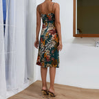 Strap Satin Split Dress Slim Fit Backless Satin Sexy Nightdress Women Dress Bella Mia