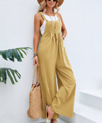 Women Clothing Popular Solid Color Casual Suspender Trousers Bella Mia