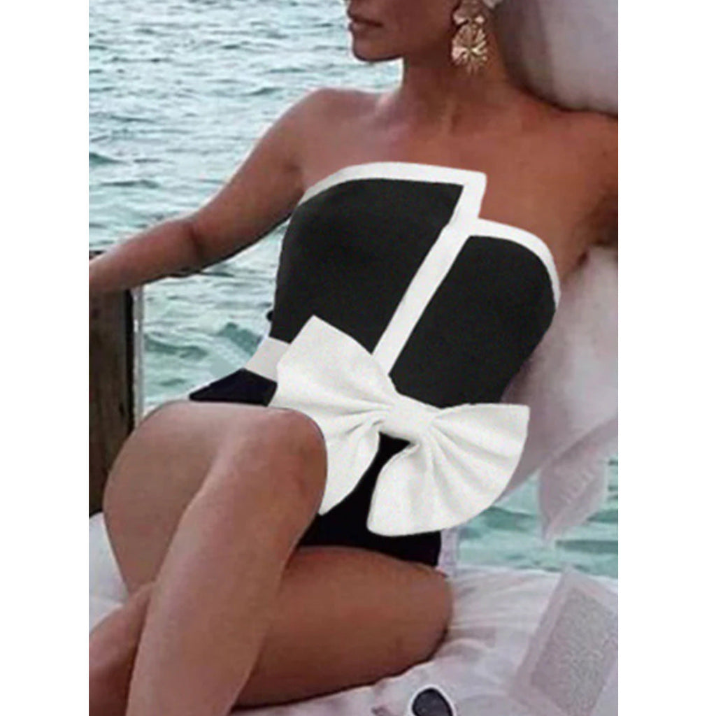 One Piece Swimsuit Women Skinny Slimming Spring Swimsuit Set Chiffon Dress Bella Mia