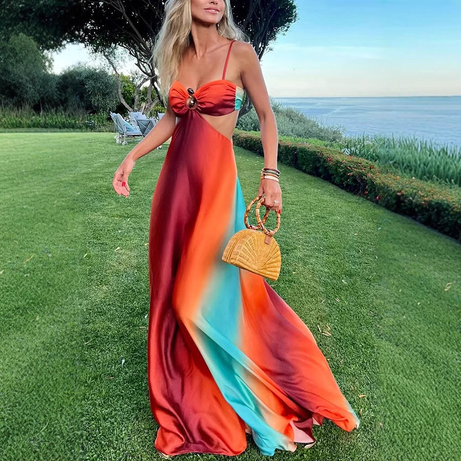 Sexy Sling Gradient Color Island Dress Beach Dress Bella Mia