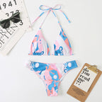 Women Split Sexy Digital Printing Lace up Bikini Swimsuit Swimwear Beach Swimwear Bella Mia