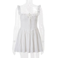 Women Clothing Summer French Sexy Square Collar Waist Controlled Sling Dress Bella Mia