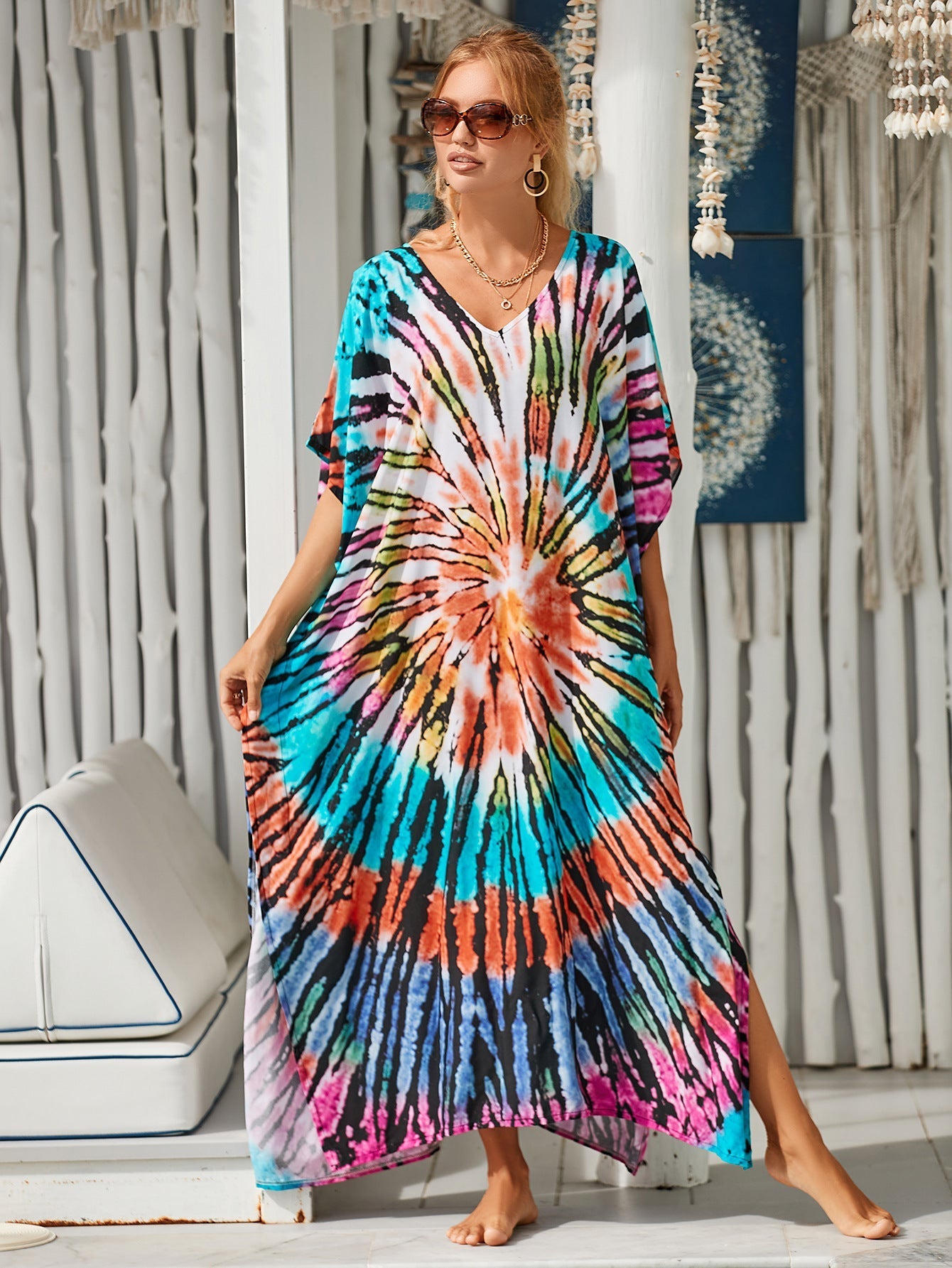Printed Blouse Holiday Casual Beach Bikini Cover Bella Mia