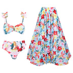 Split Conservative Swimsuit Printing V Iron Mesh Wrap Skirt Set Swimsuit Bella Mia