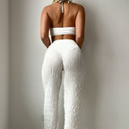 Solid Color Thread Fabric Halter Bikini Trousers Three Piece Set Sexy Swimsuit Bella Mia