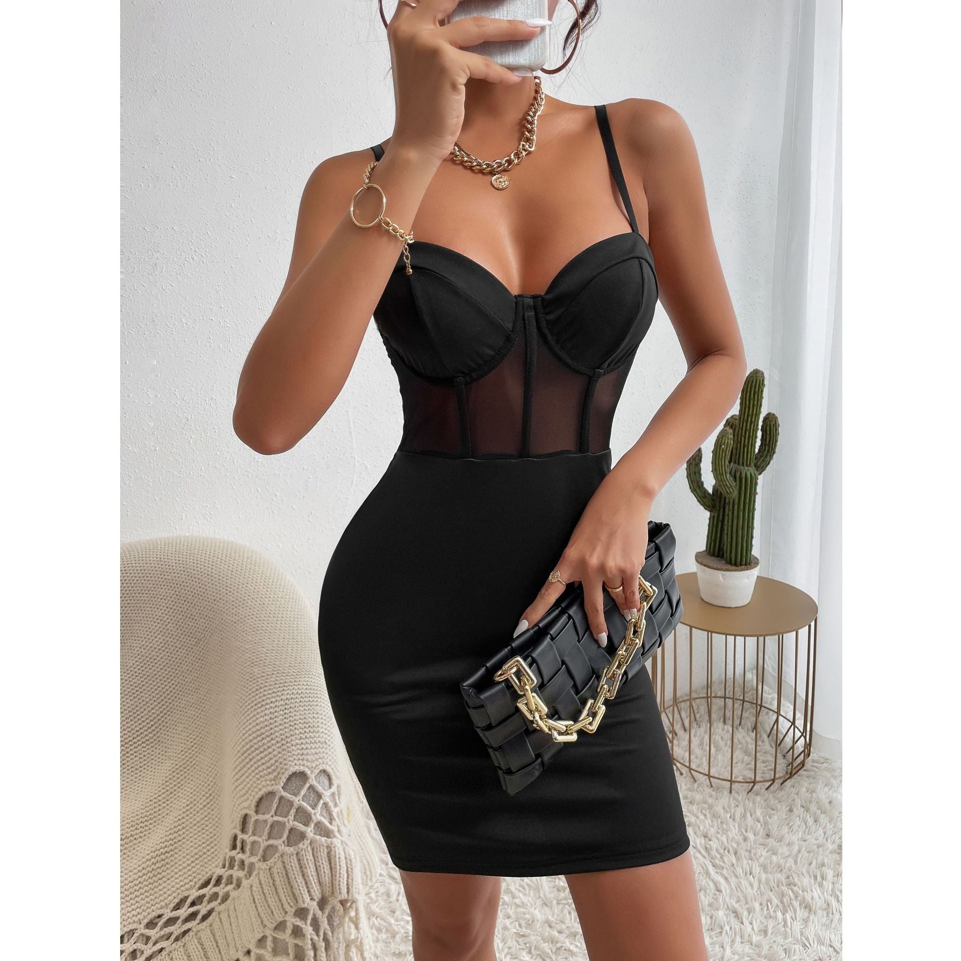 Arrival Sexy Patchwork Sling Perspective Steel Ring Boning Corset Boning Corset Sheath Dress Corset Bella Mia