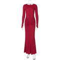 Sexy Women Clothing Hollow Out Cutout Backless Stitching Tied Halter Slim Fit Long Sheath Street Dress Women Bella Mia