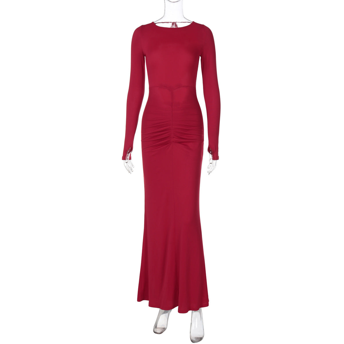 Sexy Women Clothing Hollow Out Cutout Backless Stitching Tied Halter Slim Fit Long Sheath Street Dress Women Bella Mia