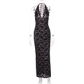 Women Clothing Summer Sexy V neck Lace Backless Slit Lace up Dress Bella Mia