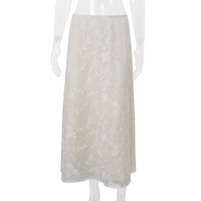 Women Clothing Summer Sexy Low Waist Crocheted Floral Slim Skirt Bella Mia