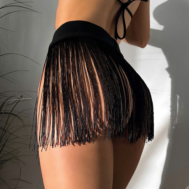 Swimsuit Sexy Tassel Little Short Dress Beach Vacation Beach Cover Up Swimming Trunks Skirt Bella Mia