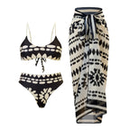 Sexy Split Three Piece Polyester Swimsuit Women Chiffon Dress Swimsuit Outfit Bella Mia
