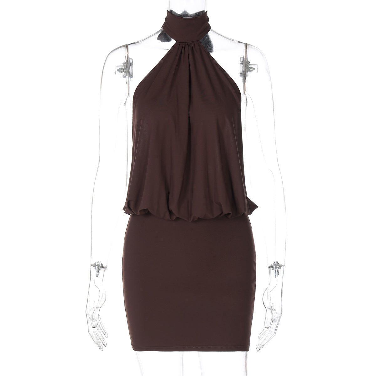 Women Clothing Summer Sleeveless Halter Bandage Sexy Backless Skinny Sheath Dress Bella Mia
