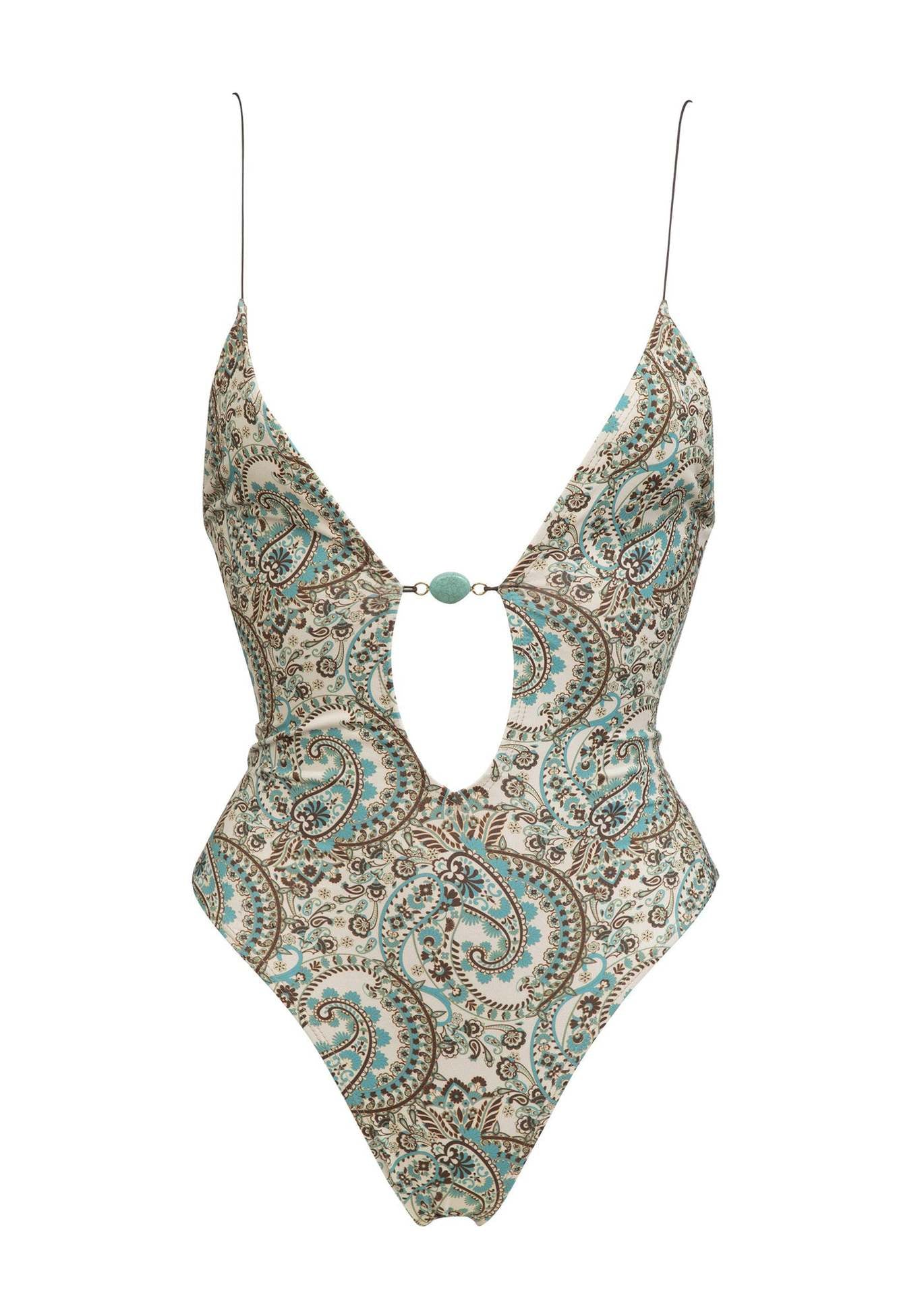 Sexy Deep V Plunge One Piece Swimsuit Women Summer Sexy Printed Lace up Backless Swimsuit Bella Mia