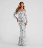 Women Elegant Sequ Sexy off Neck Dress Cocktail Evening Maxi Dress Bella Mia