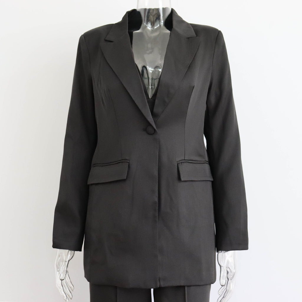 Blazer Suit Set Vest Straight Trousers Three Piece Set Autumn Winter Women Office Set Bella Mia