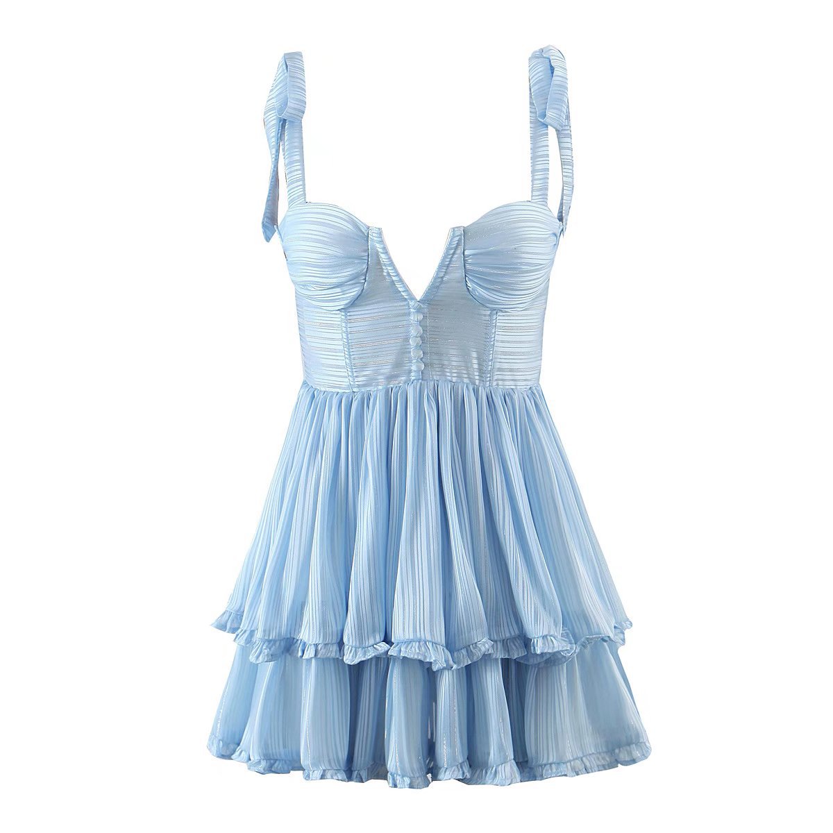Spring Women Clothing Sexy Three Layer Colorful Silk Chiffon Sling Dress Large Swing Dress Bella Mia