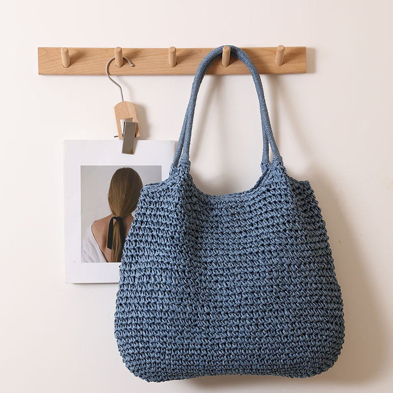 Large Capacity Tote Straw Bag Casual Shoulder Woven Bag Vacation Beach Bag Women Bag Bella Mia