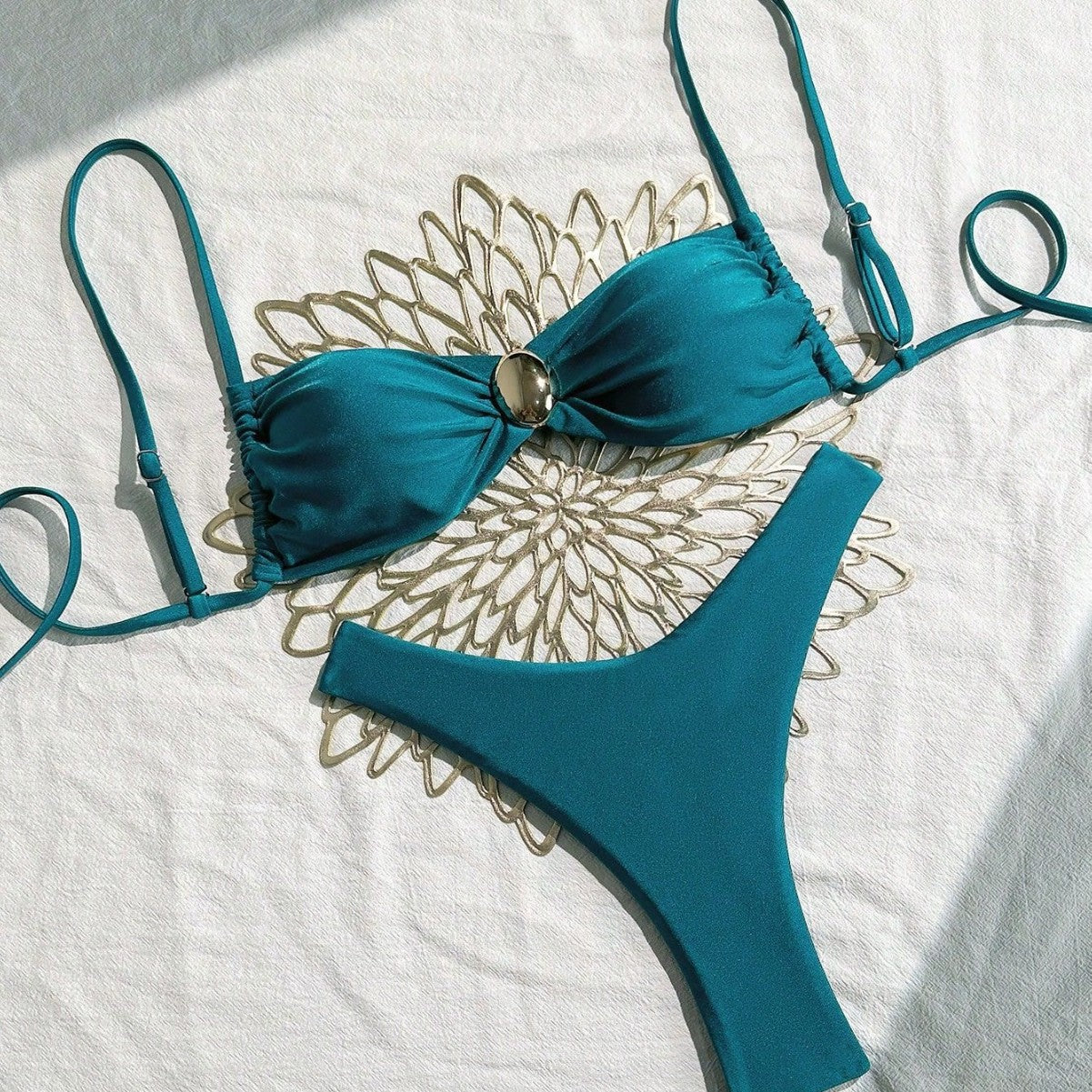 Bikini Sexy Bikini Solid Color Tube Top Split Women Swimsuit Women Bella Mia