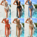 Beach Tourism Hand Crocheting Three Dimensional Floral Tassel Beach Sexy Open Back Swimsuit Bikini Set Crochet hook Bella Mia